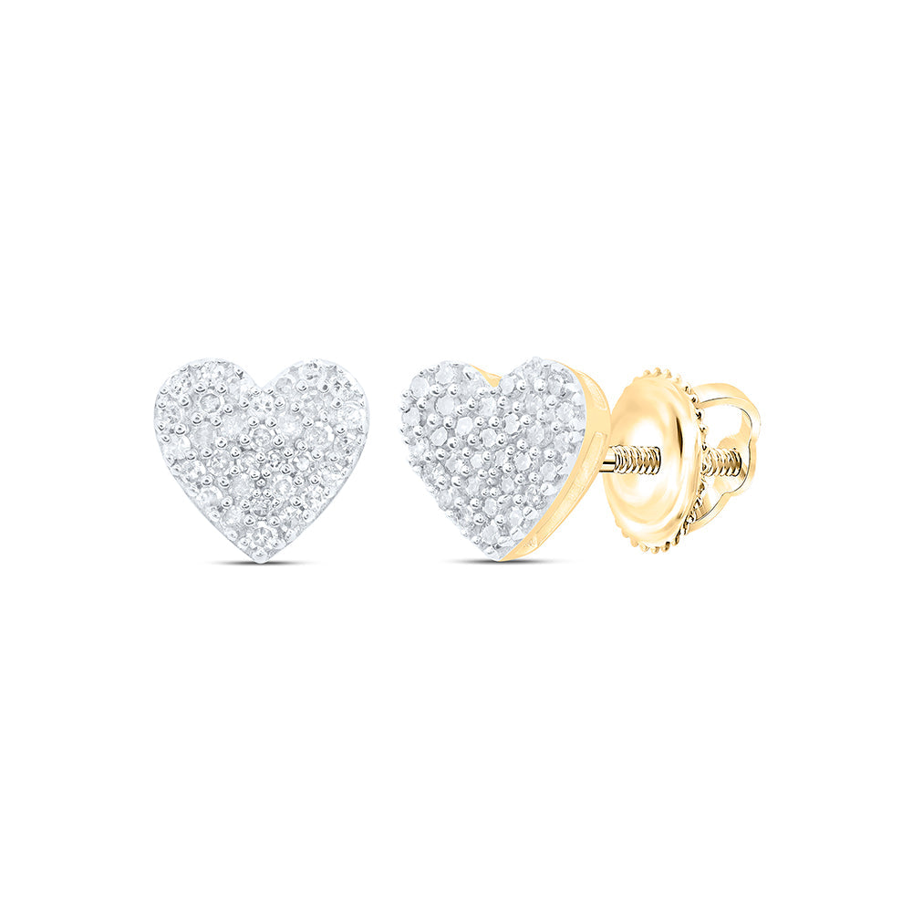 1/3CTW-NAT DIA P1 GIFT HEART STUD EARRING Daisy Joyeria