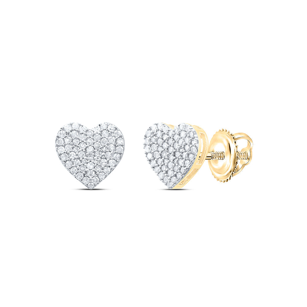 3/8CTW-DIA P1 GIFT HEART STUD EARRING Daisy Joyeria