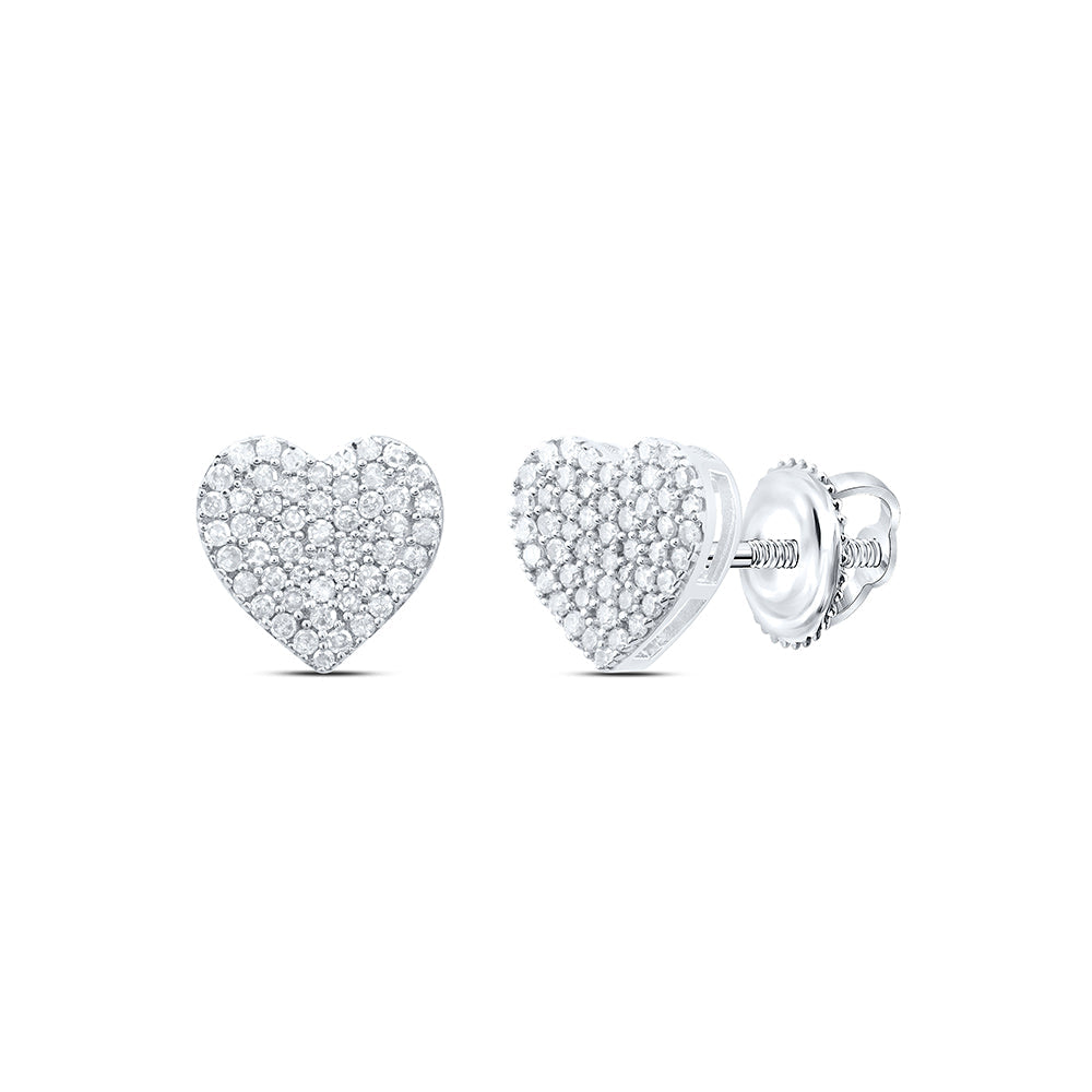 3/8CTW-DIA P1 GIFT HEART STUD EARRING Daisy Joyeria