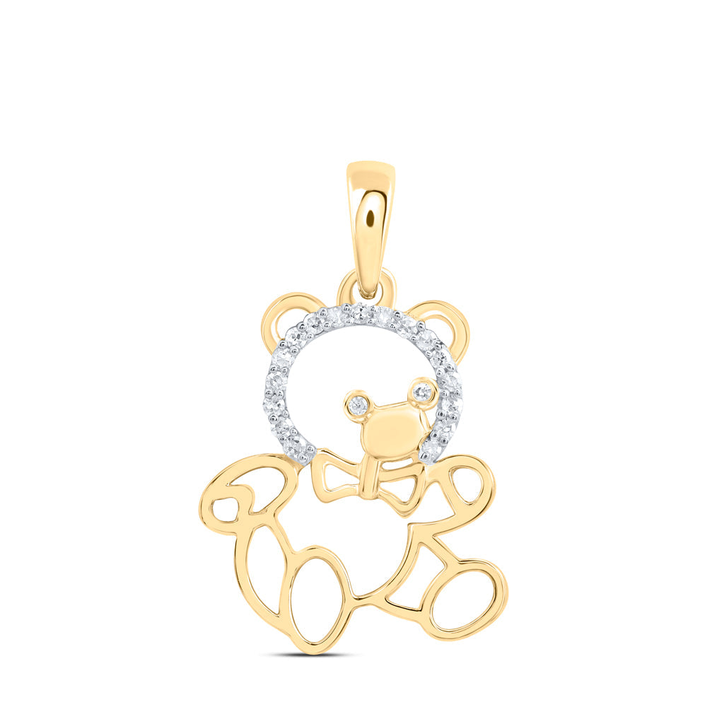 1/20CTW-NAT DIA NK GIFT BEAR PENDANT Daisy Joyeria