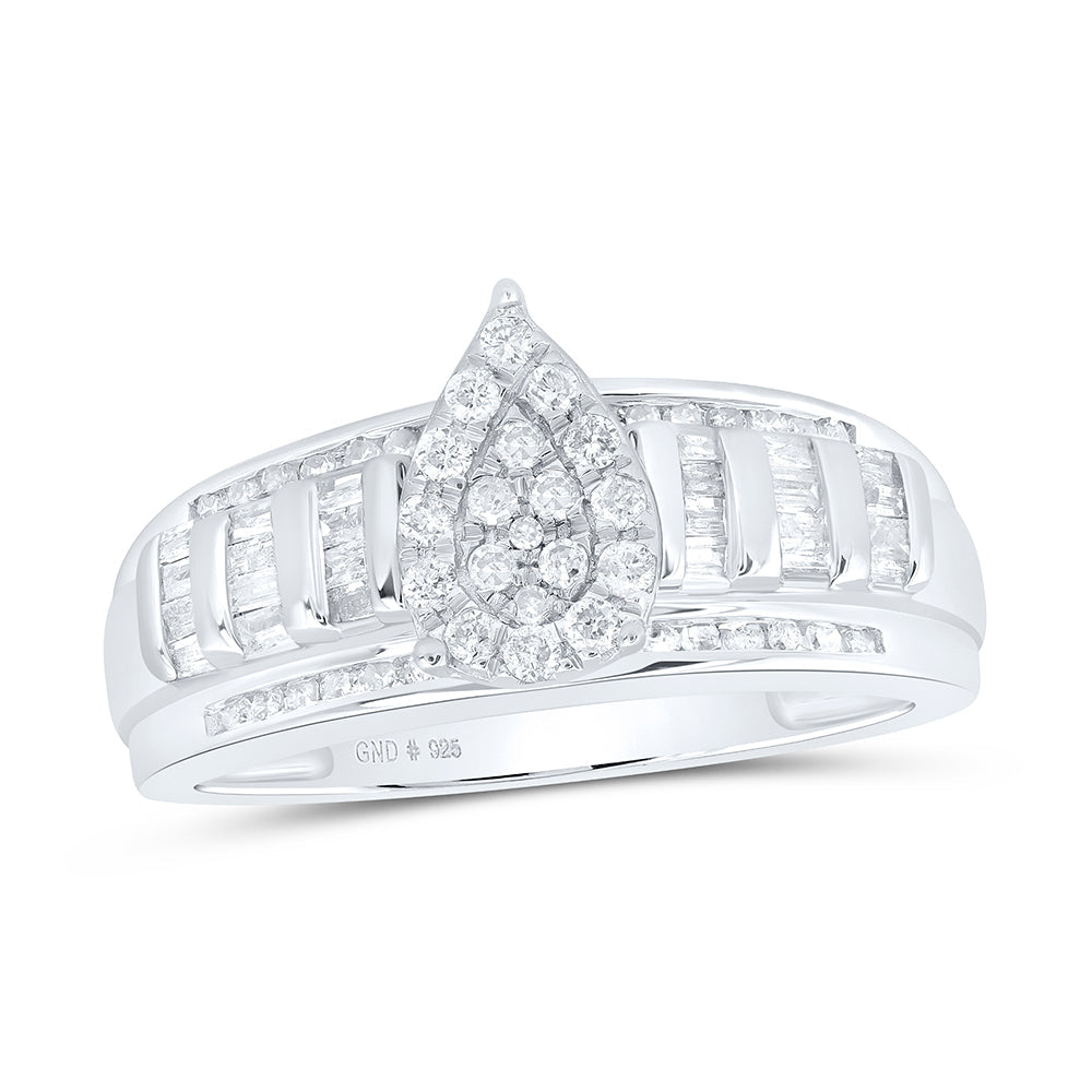 1/2CTW-NAT DIA P1 PEAR SHAPE FASHION RING Daisy Joyeria