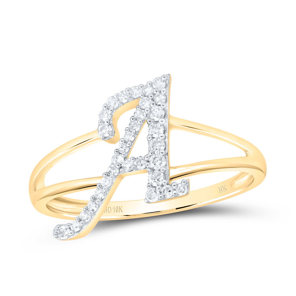1/5CTW-NAT DIA NK GIFT INITIAL "A" LADIES RING 7 Daisy Joyeria