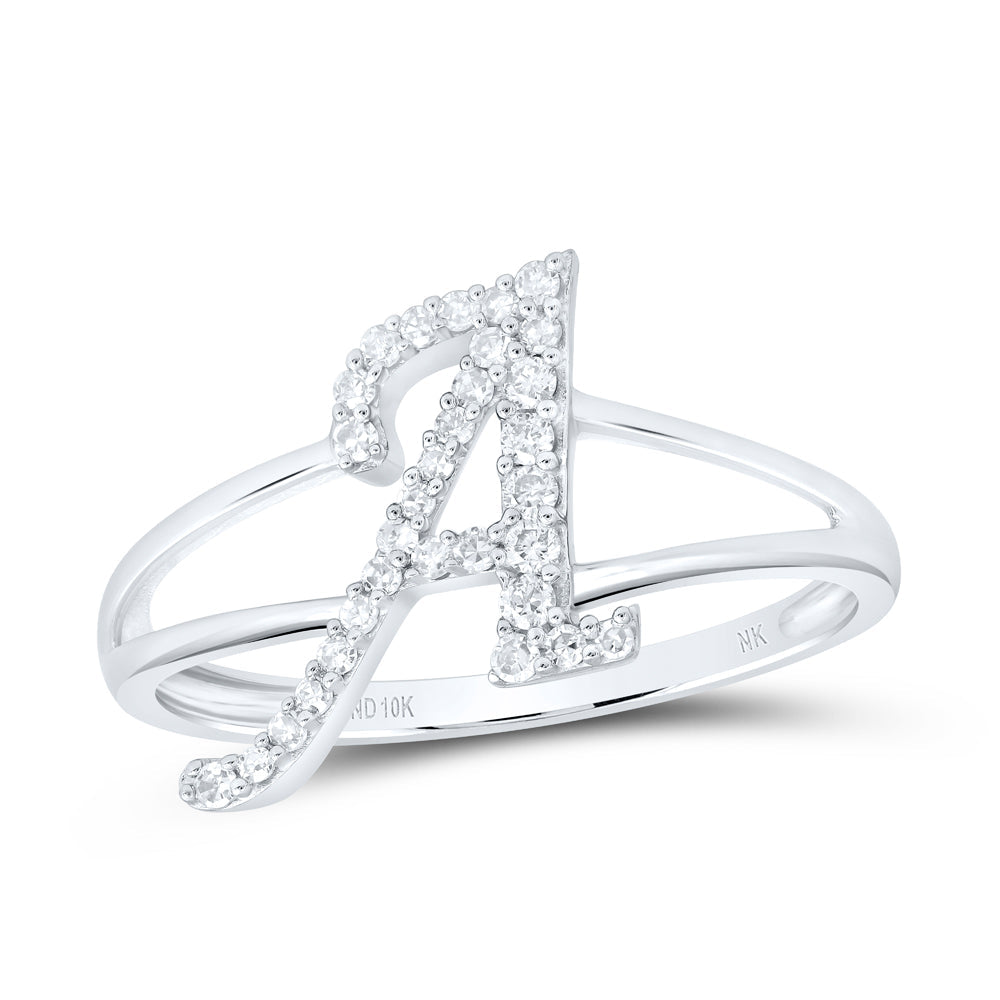 1/5CTW-NAT DIA NK GIFT INITIAL "A" LADIES RING 7 Daisy Joyeria