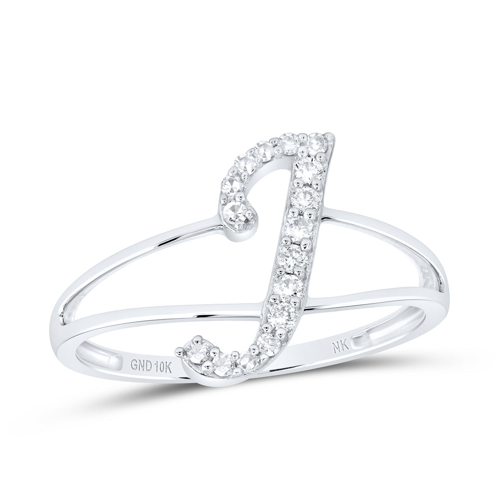 1/8CTW-NAT DIA NK GIFT INITIAL "J" LADIES RING 7 Daisy Joyeria