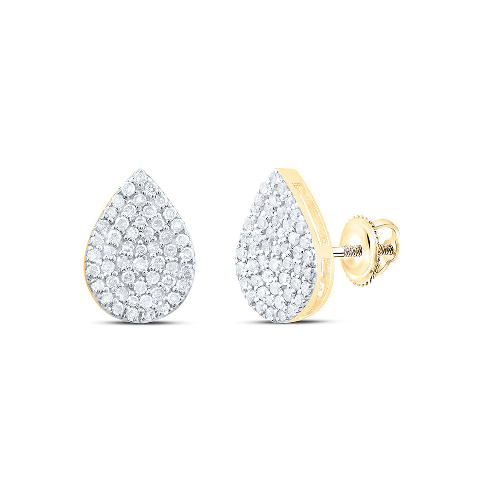 3/8CTW-NAT DIA P1 GIFT PEAR STUD EARRING Daisy Joyeria