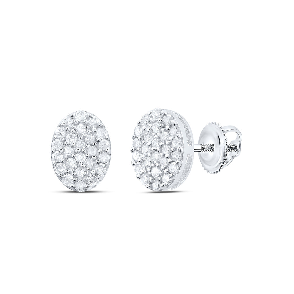 1/4CTW-NAT DIA P1 GIFT OVAL STUD EARRING Daisy Joyeria