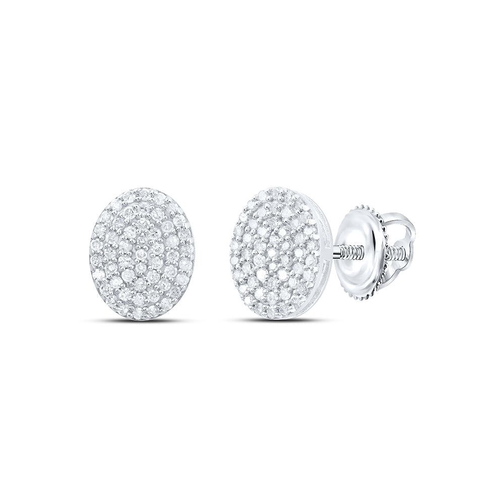3/8CTW-NAT DIA P1 GIFT OVAL STUD EARRING Daisy Joyeria