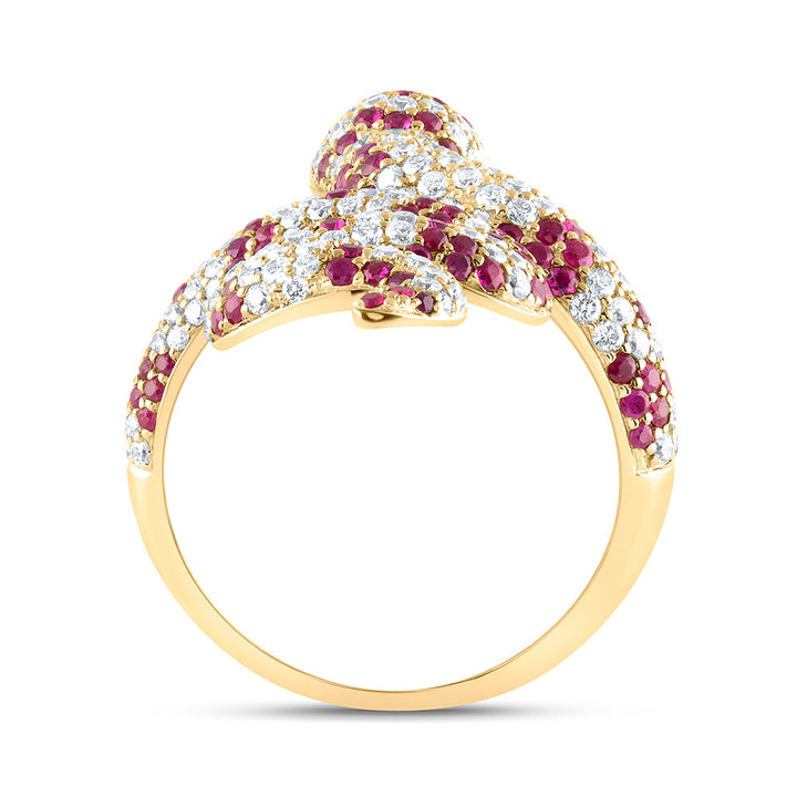1 1/3CTW-NAT DIA ANA M 1CTW RD-RUBY NAT GEM SNAKE RING 7 Daisy Joyeria