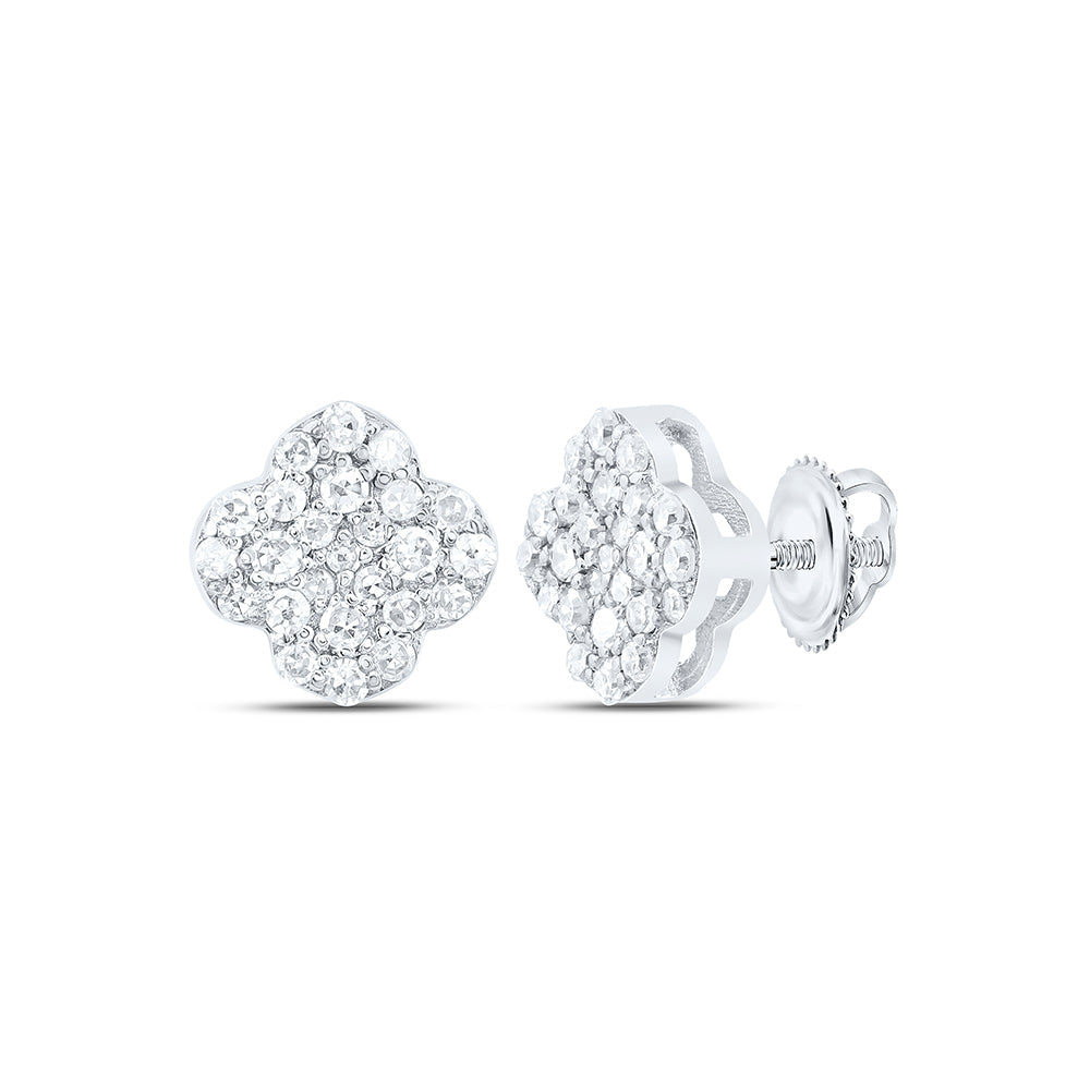 1/6CTW-NAT DIA NK GIFT CLOVER EARRING Daisy Joyeria