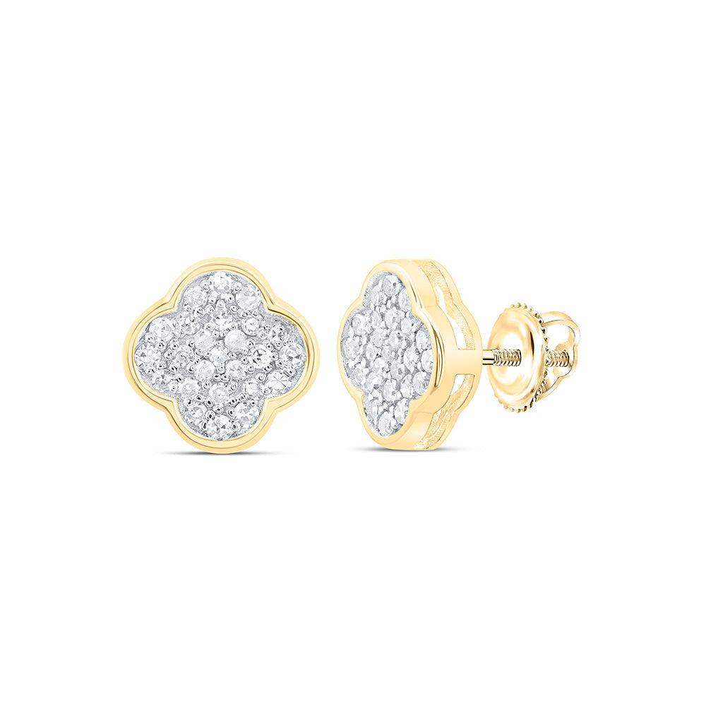 1/6CTW-NAT DIA NK GIFT CLOVER EARRING Daisy Joyeria