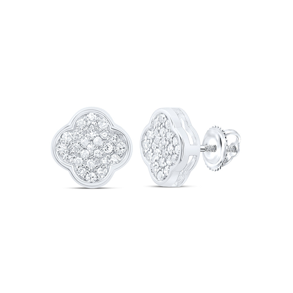 1/6CTW-NAT DIA NK GIFT CLOVER EARRING Daisy Joyeria
