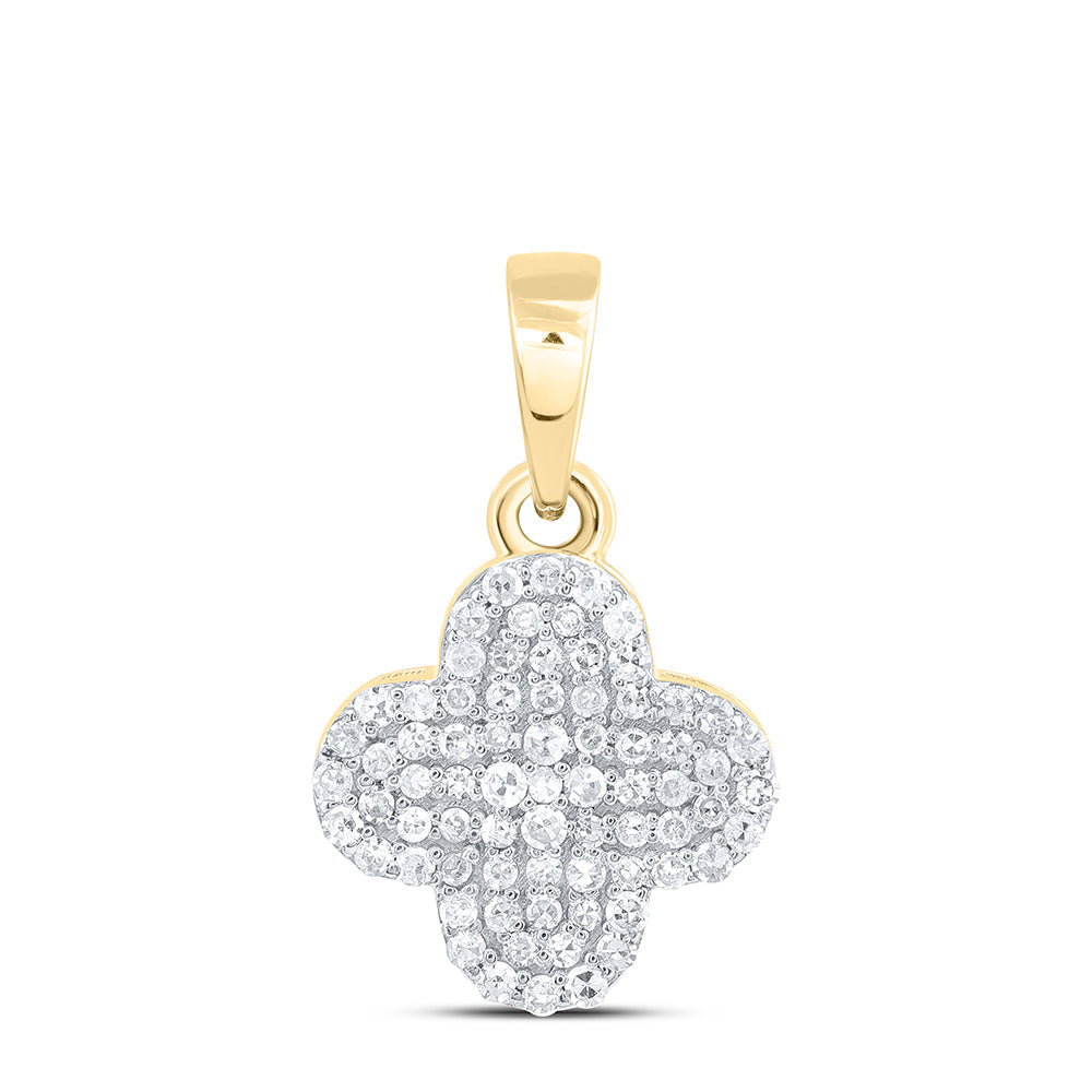 1/5CTW-NAT DIA NK GIFT CLOVER PENDANT Daisy Joyeria