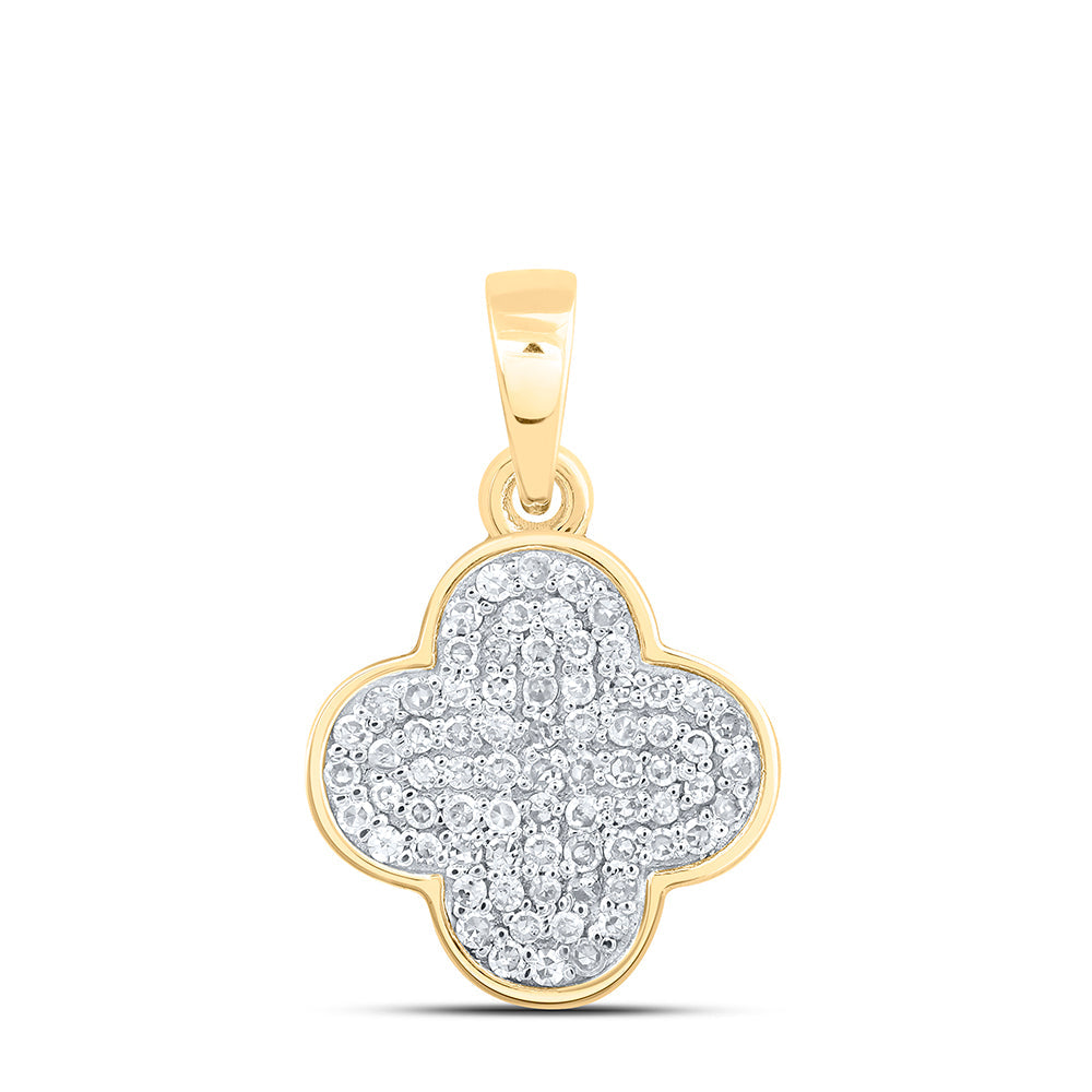 1/5CTW-NAT DIA NK GIFT CLOVER PENDANT Daisy Joyeria