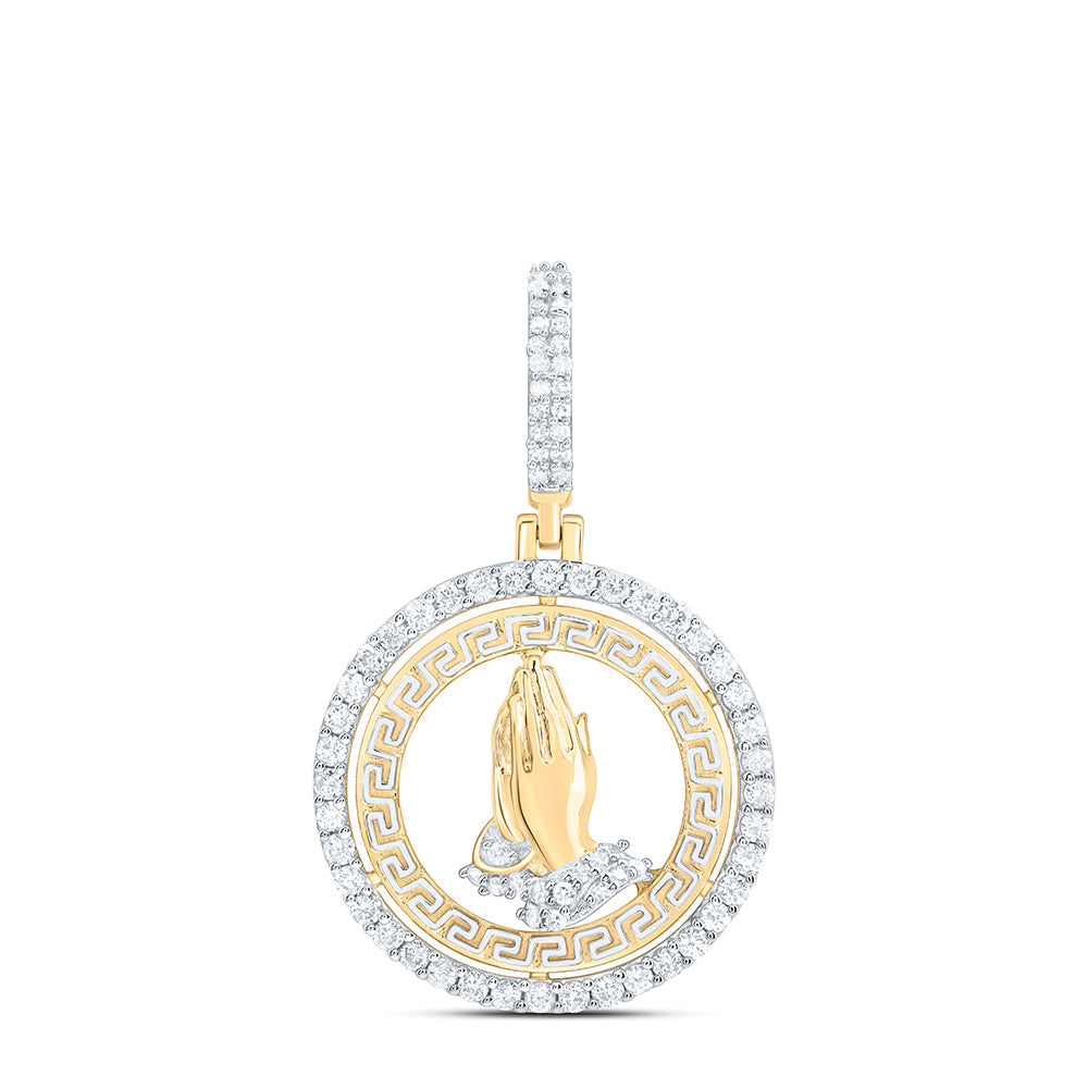 1/2CTW-NAT DIA NK PRAYING HAND MENS CHARM Daisy Joyeria
