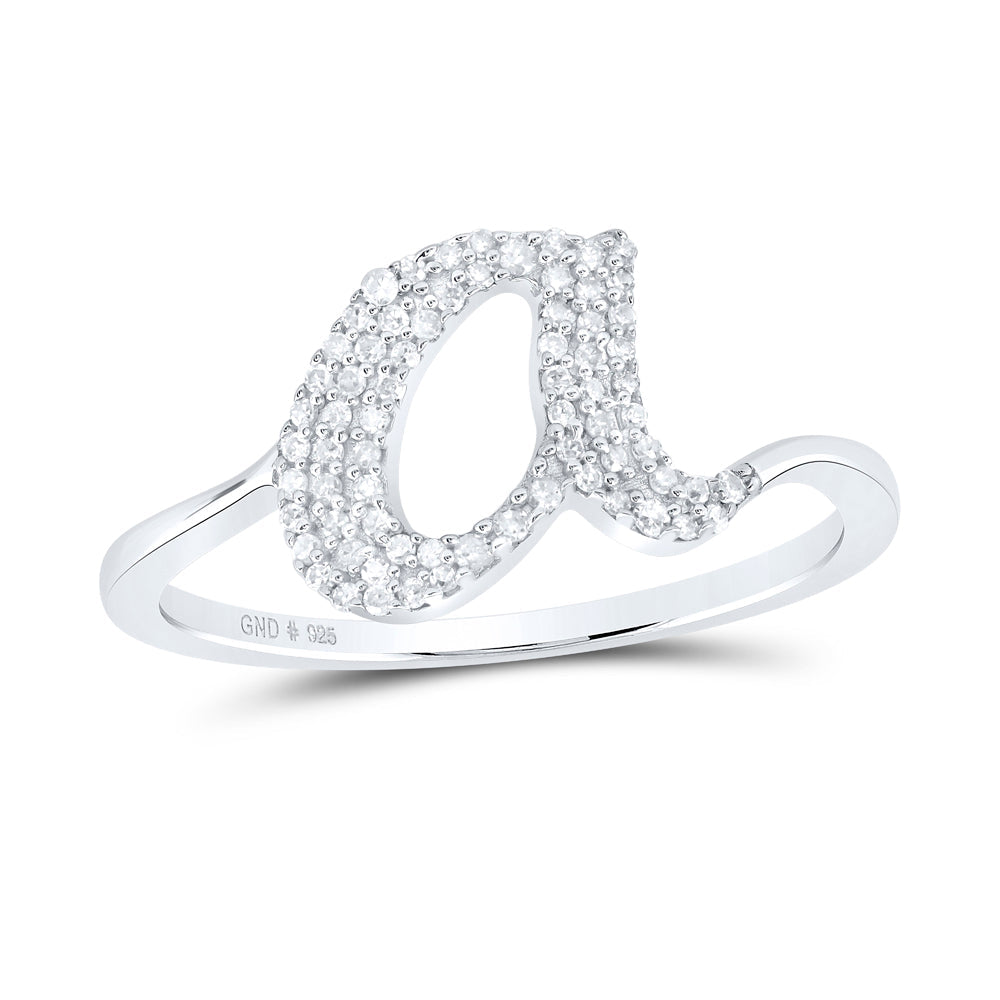 1/6CTW-NAT DIA P1 GIFT INITIAL "A" LADIES RING 7 Daisy Joyeria