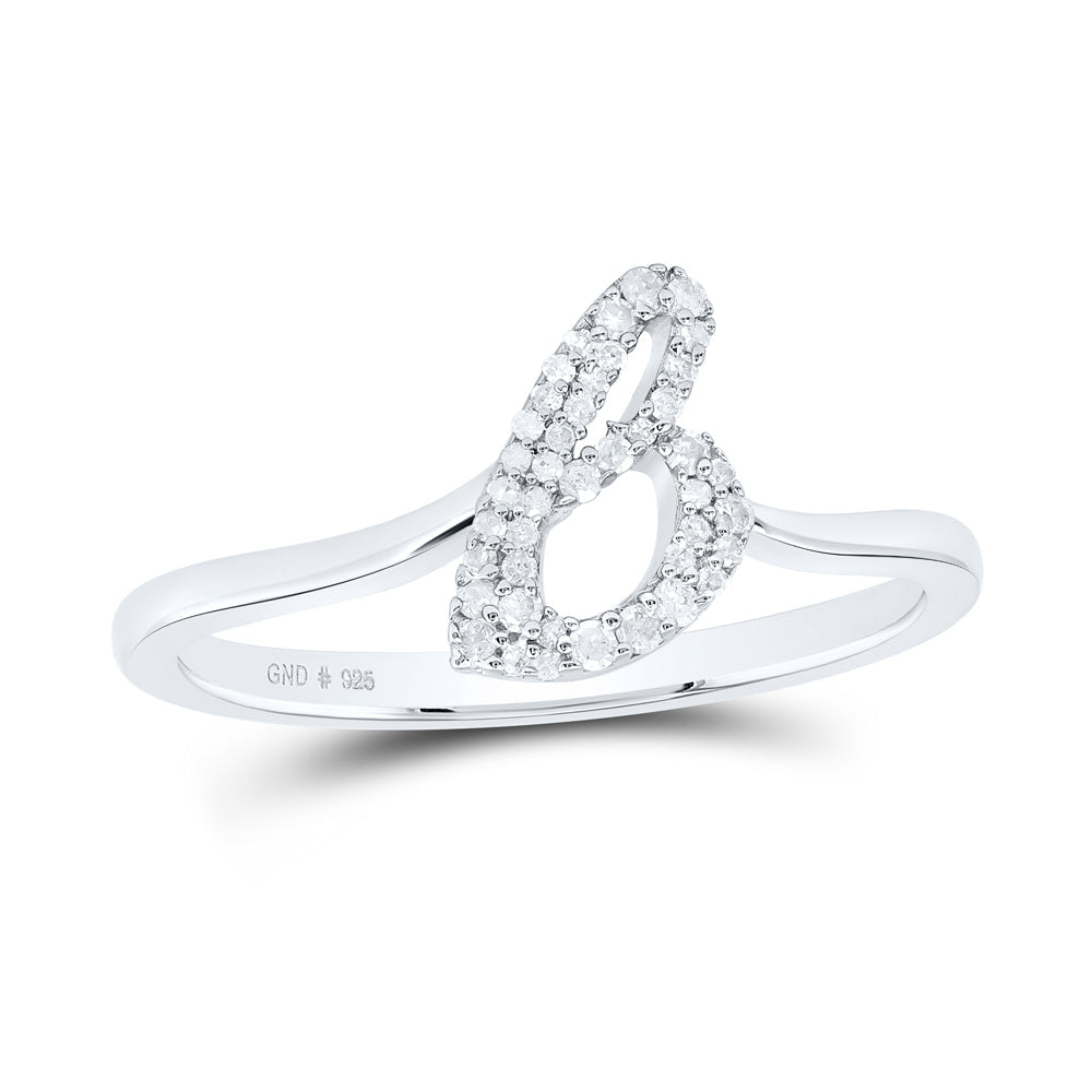 1/8CTW-NAT DIA P1 GIFT INITIAL "B" LADIES RING 7 Daisy Joyeria