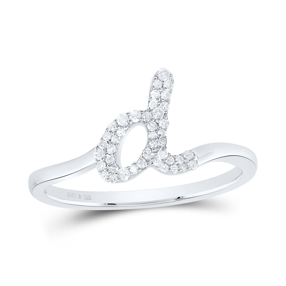 1/8CTW-NAT DIA P1 GIFT INITIAL "D" LADIES RING 7 Daisy Joyeria