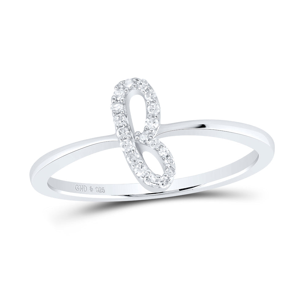 1/12CTW-NAT DIA P1 GIFT INITIAL "F" LADIES RING 7 Daisy Joyeria