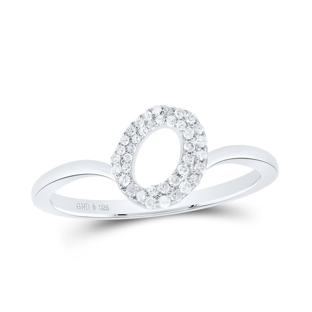 1/8CTW-NAT DIA P1 GIFT INITIAL "O" LADIES RING 7 Daisy Joyeria