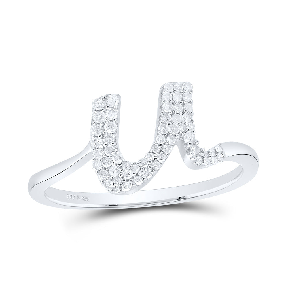1/5CTW-NAT DIA P1 GIFT INITIAL "U" LADIES RING 7 Daisy Joyeria