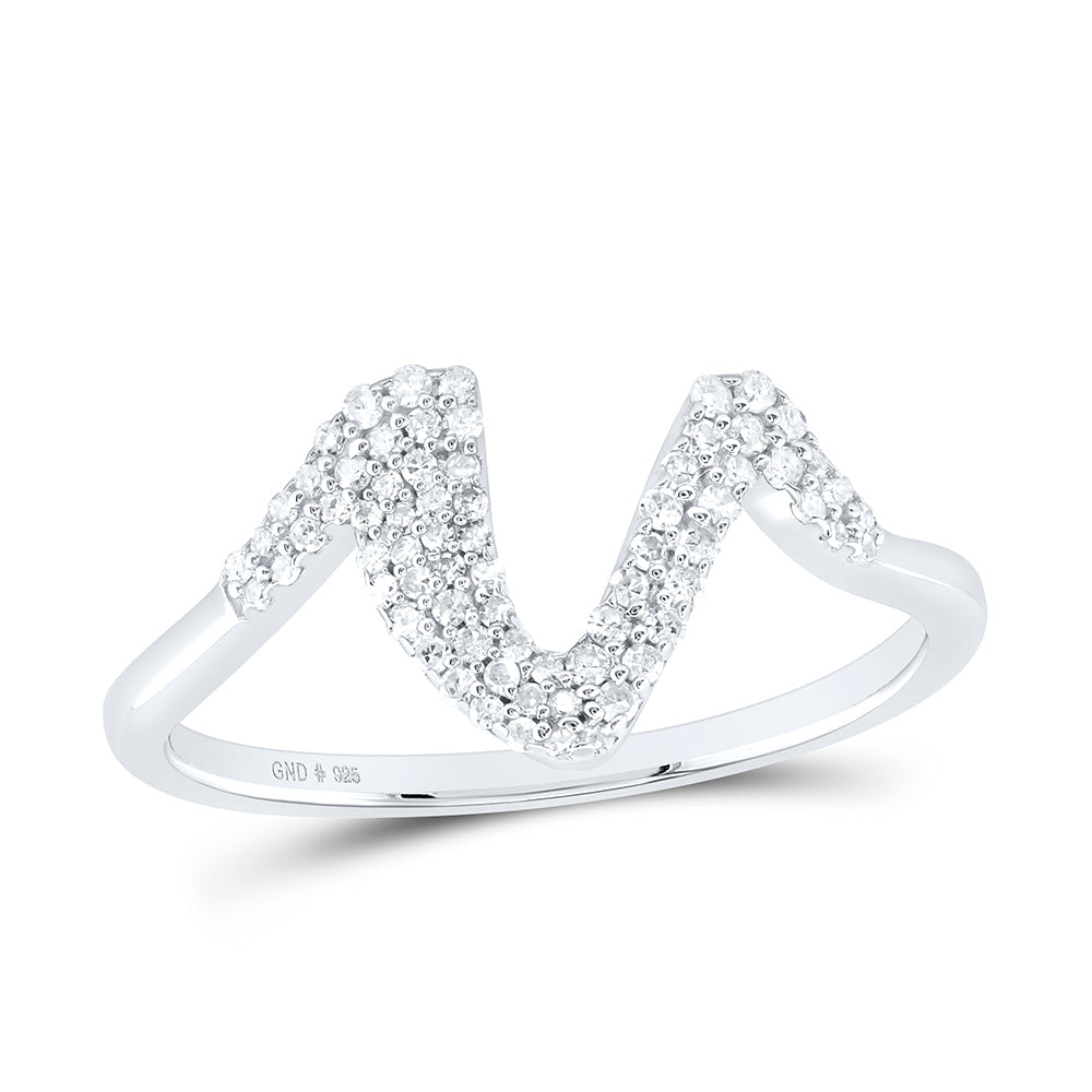 1/5CTW-NAT DIA P1 GIFT INITIAL "V" LADIES RING 7 Daisy Joyeria