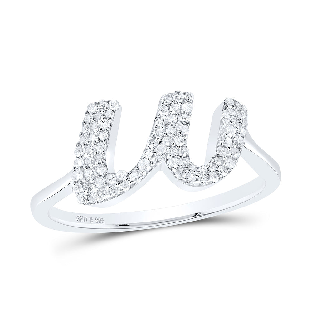 1/4CTW-NAT DIA P1 GIFT INITIAL "W" LADIES RING 7 Daisy Joyeria