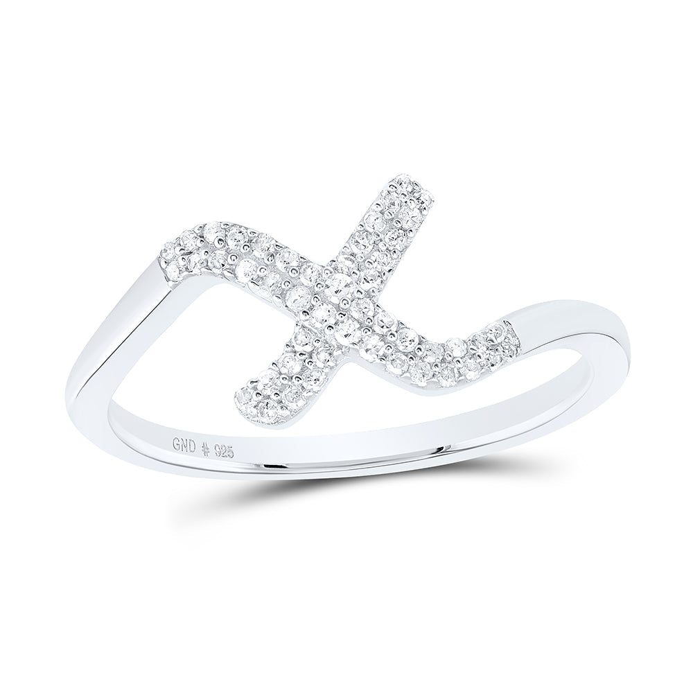 1/8CTW-NAT DIA P1 GIFT INITIAL "X" LADIES RING 7 Daisy Joyeria
