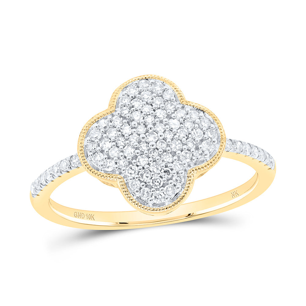 1/3CTW-NAT DIA NK GIFT CLOVER LADIES RING 7 Daisy Joyeria