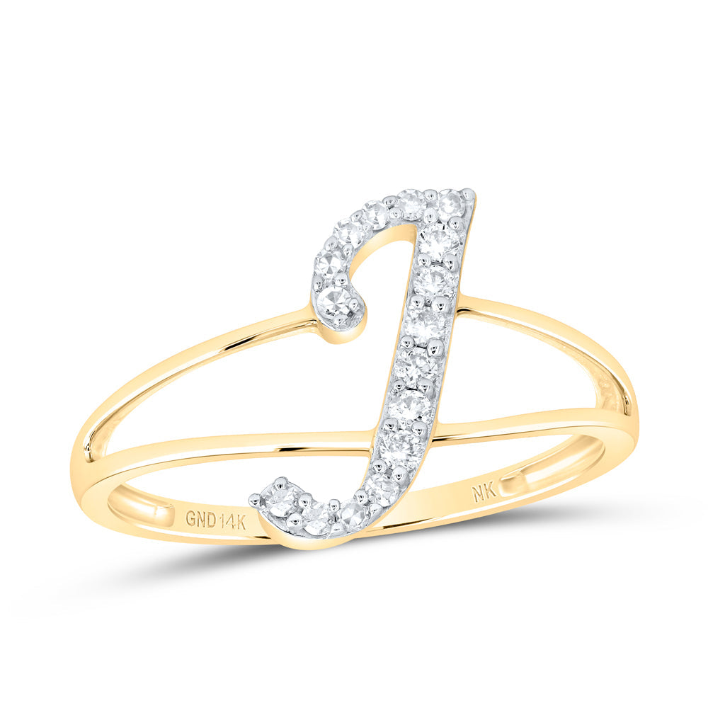 1/8CTW-NAT DIA NK GIFT INITIAL "J" LADIES RING 7 Daisy Joyeria