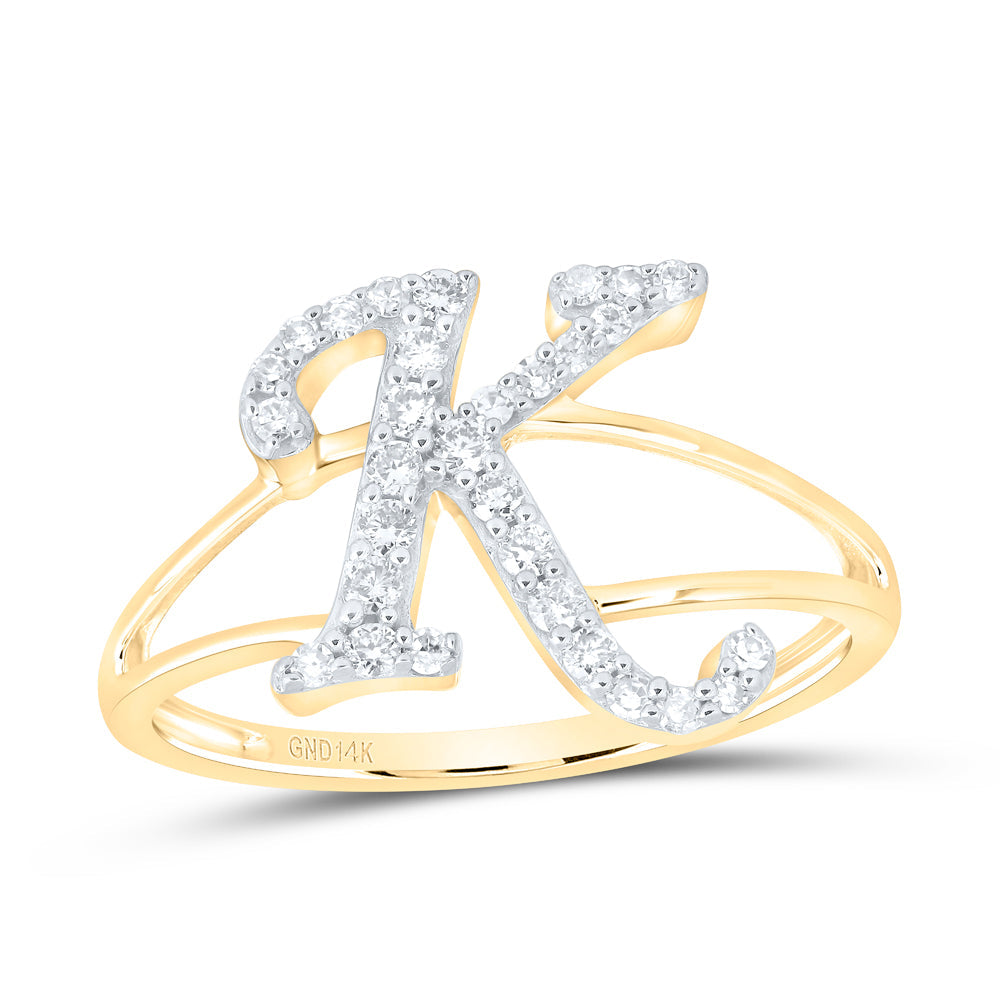 1/4CTW-NAT DIA NK GIFT INITIAL "K" LADIES RING 7 Daisy Joyeria
