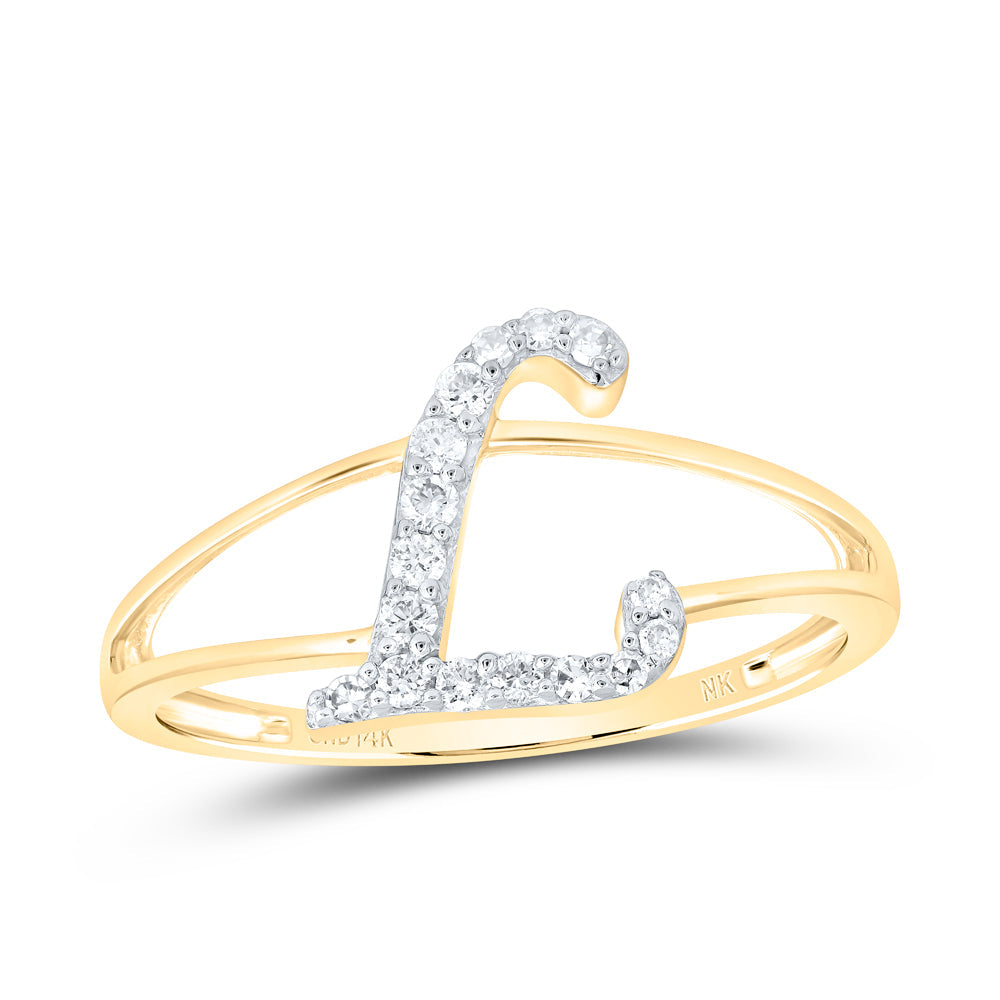 1/8CTW-NAT DIA NK GIFT INITIAL "L" LADIES RING 7 Daisy Joyeria