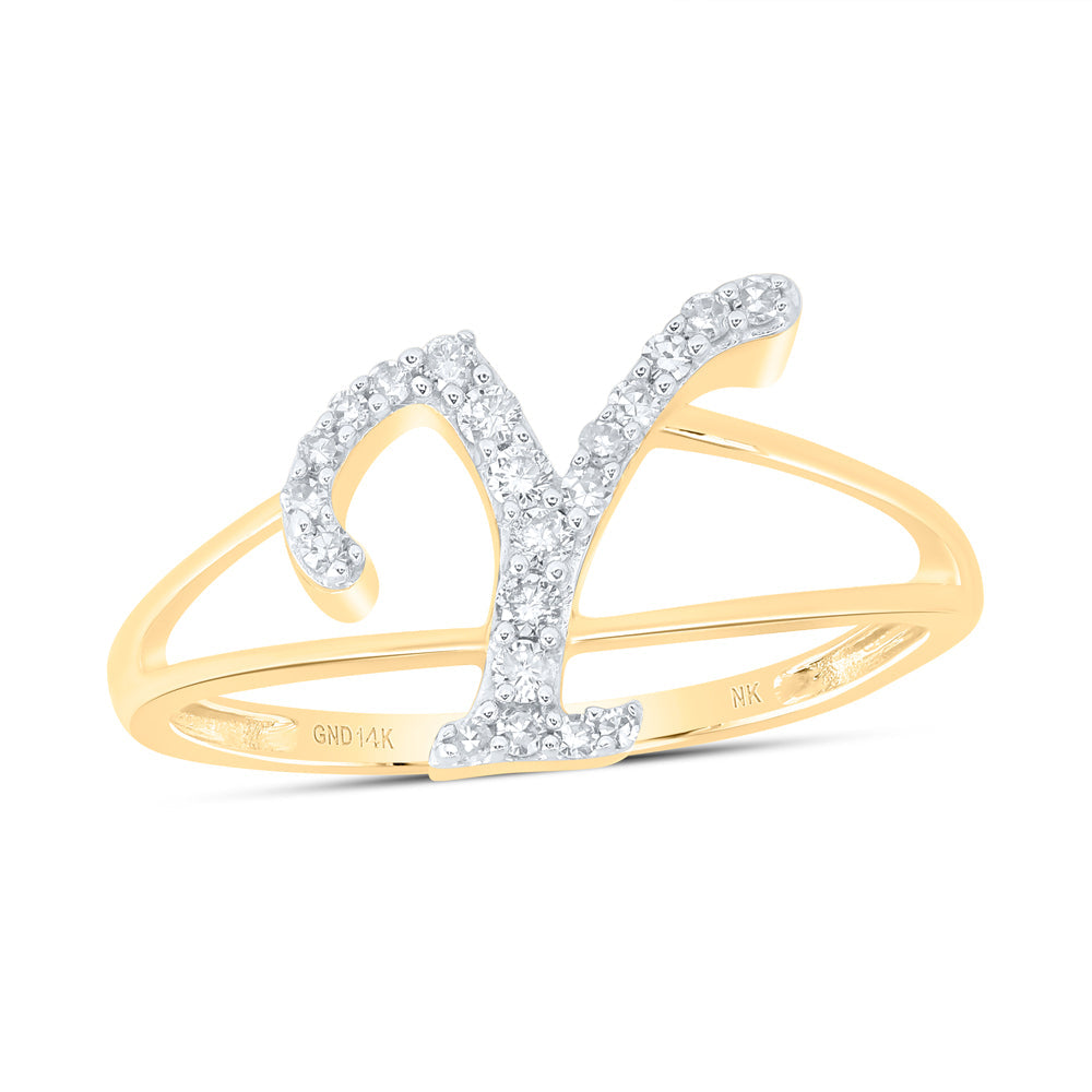 1/6CTW-NAT DIA NK GIFT INITIAL "Y" LADIES RING 7 Daisy Joyeria