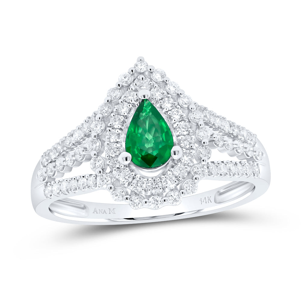 1/2CTW-NAT DIA ANA M 6X4MM PEAR-EM NAT GEM RING 7 Daisy Joyeria