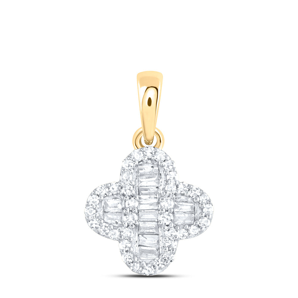 1/5CTW-NAT DIA NK GIFT CLOVER PENDANT Daisy Joyeria