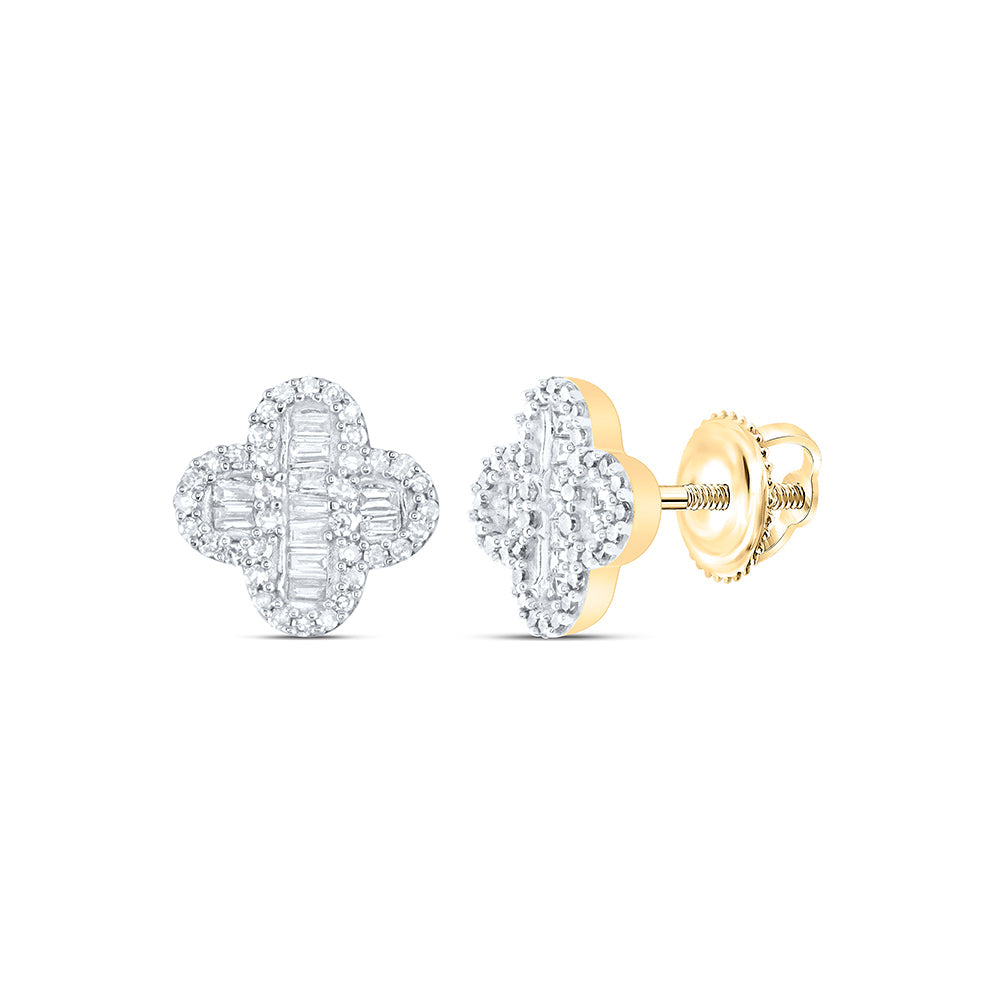 3/8CTW-NAT DIA NK GIFT CLOVER EARRING Daisy Joyeria