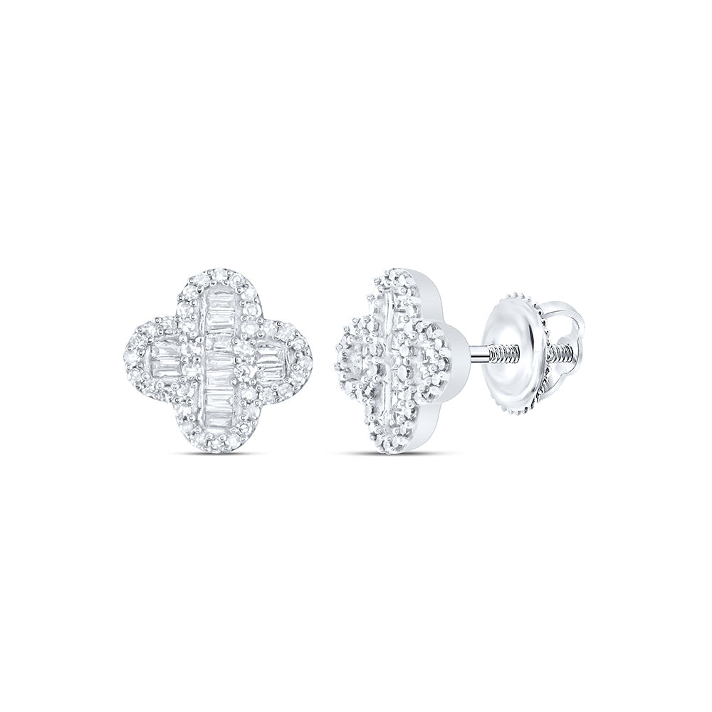 3/8CTW-NAT DIA NK GIFT CLOVER EARRING Daisy Joyeria