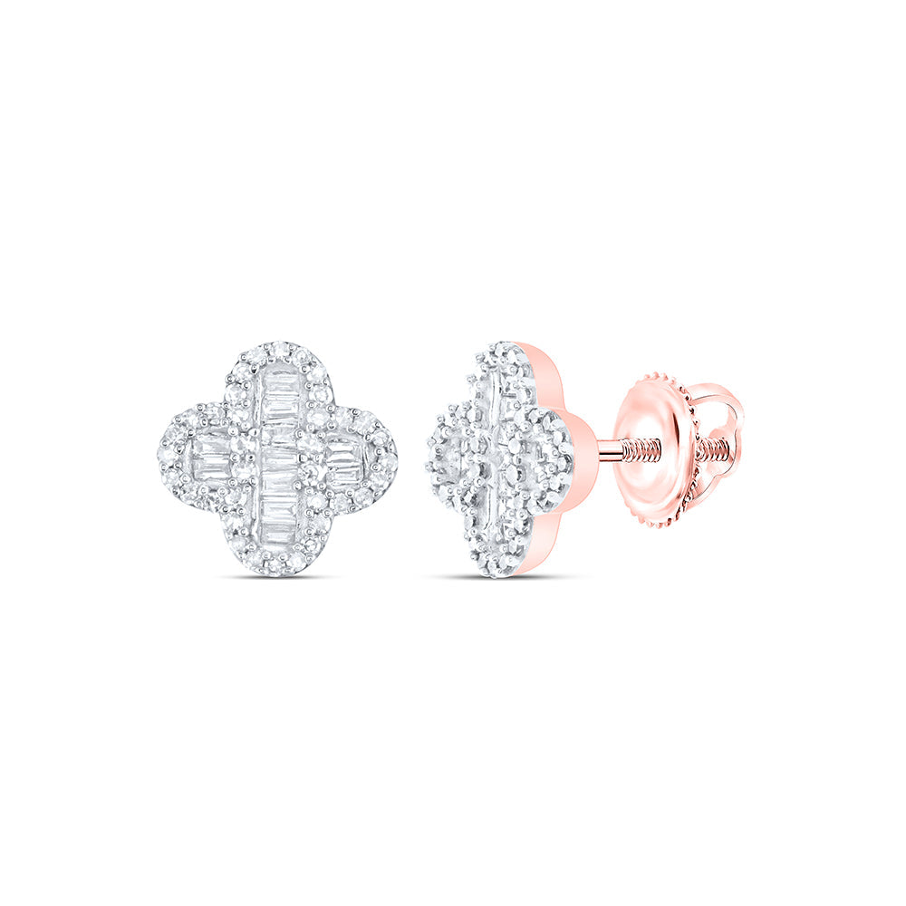 3/8CTW-NAT DIA NK GIFT CLOVER EARRING Daisy Joyeria