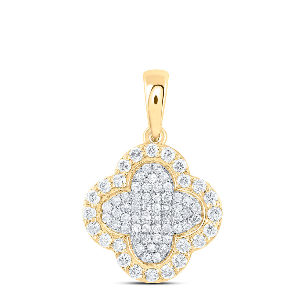 1/4CTW-NAT DIA NK GIFT CLOVER PENDANT Daisy Joyeria