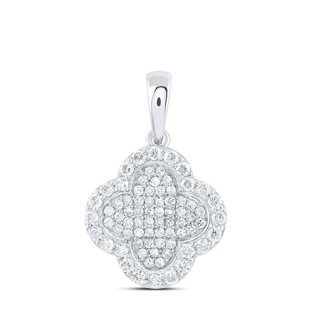 1/4CTW-NAT DIA NK GIFT CLOVER PENDANT Daisy Joyeria
