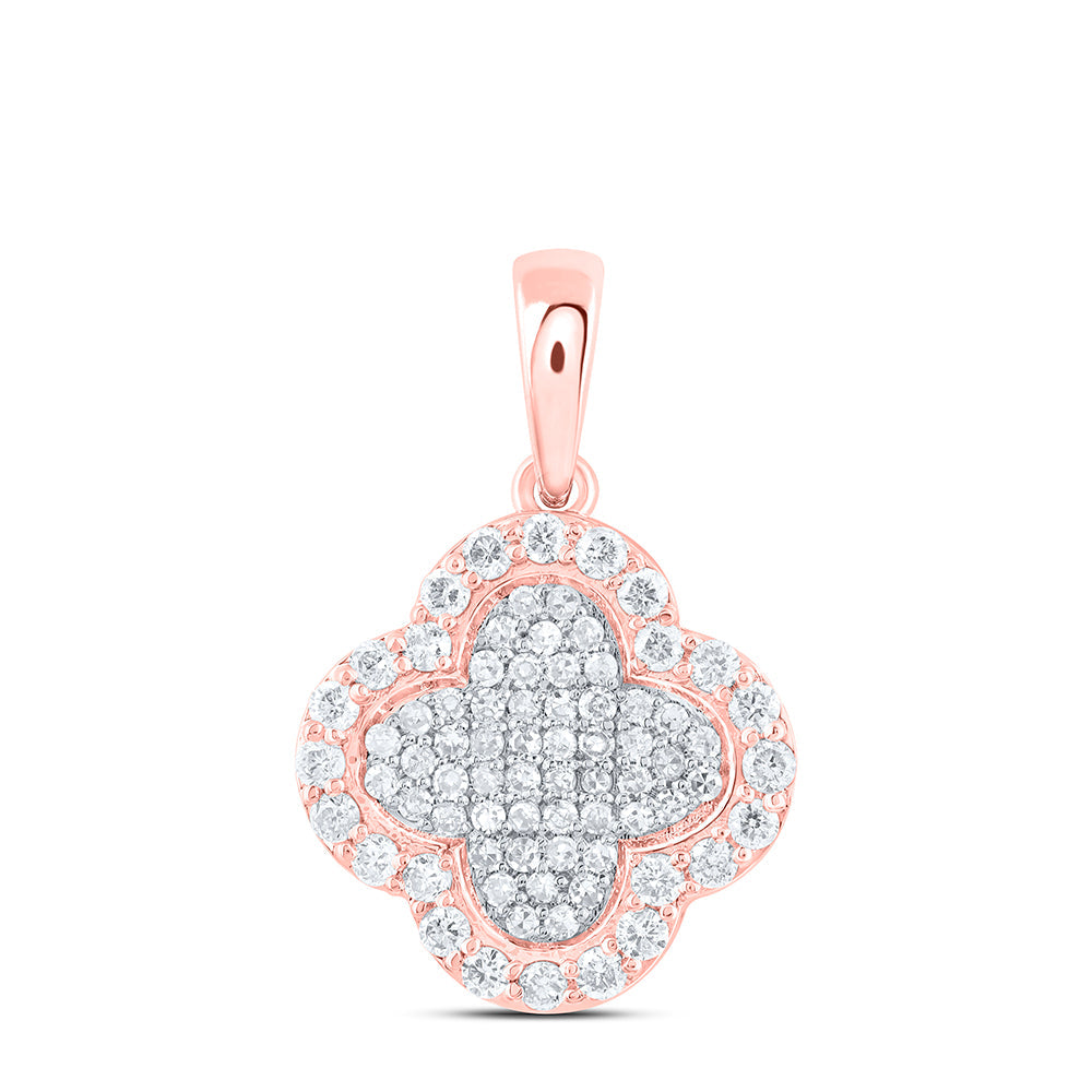 1/4CTW-NAT DIA NK GIFT CLOVER PENDANT Daisy Joyeria