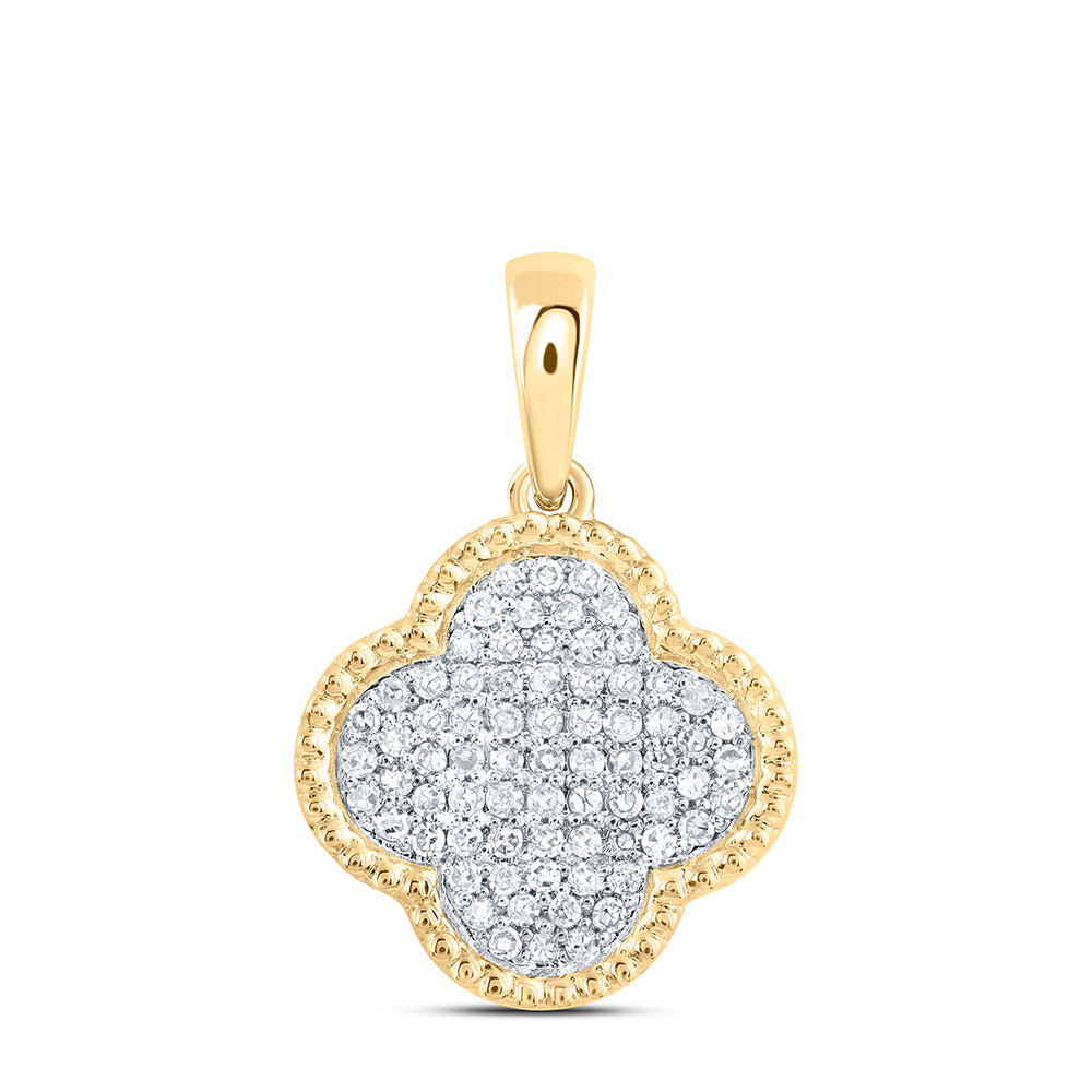 1/6CTW-NAT DIA NK GIFT CLOVER PENDANT Daisy Joyeria