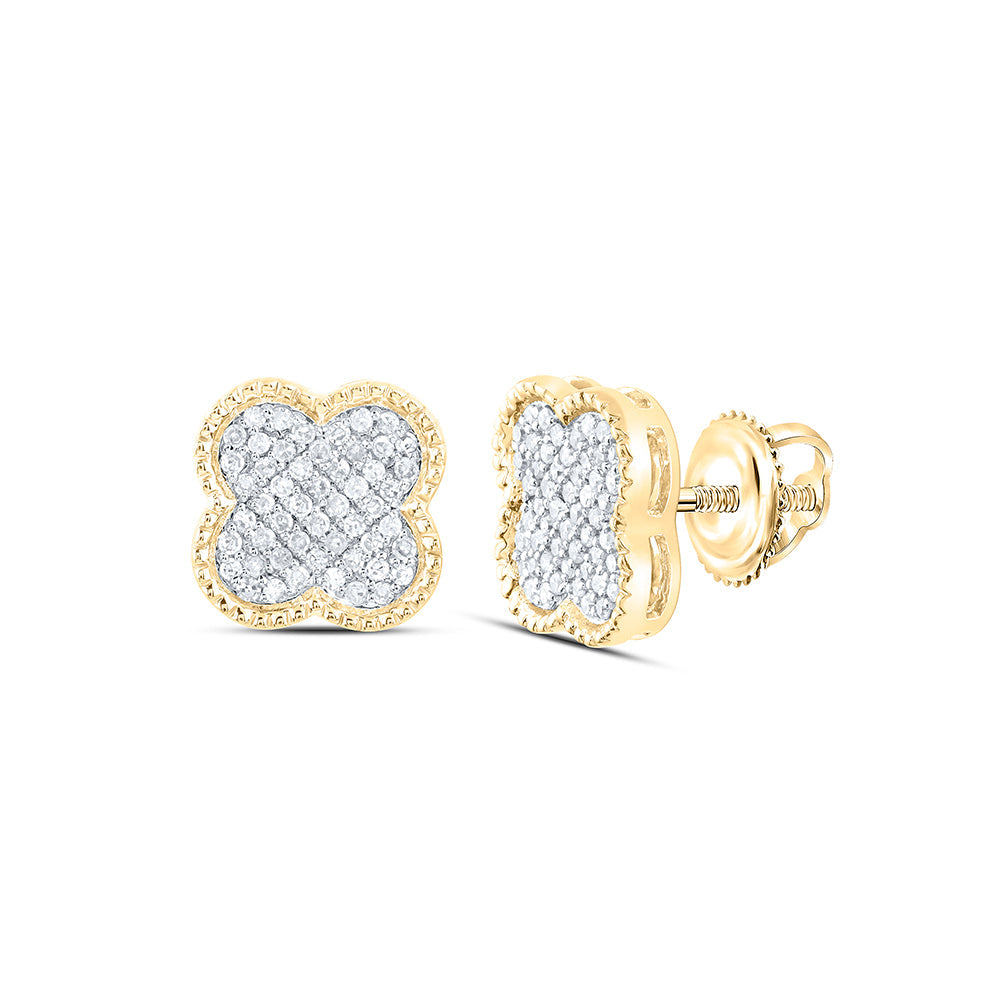 1/5CTW-NAT DIA NK GIFT CLOVER EARRING Daisy Joyeria