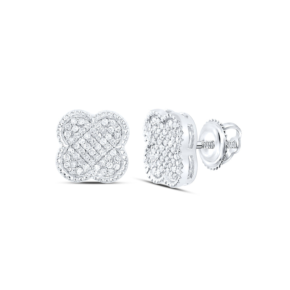1/5CTW-NAT DIA NK GIFT CLOVER EARRING Daisy Joyeria