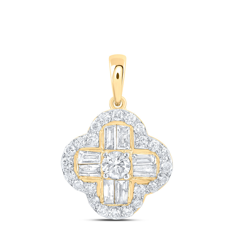 1/2CTW-NAT DIA NK GIFT CLOVER PENDANT Daisy Joyeria