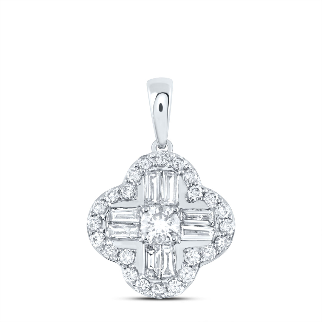 1/2CTW-NAT DIA NK GIFT CLOVER PENDANT Daisy Joyeria