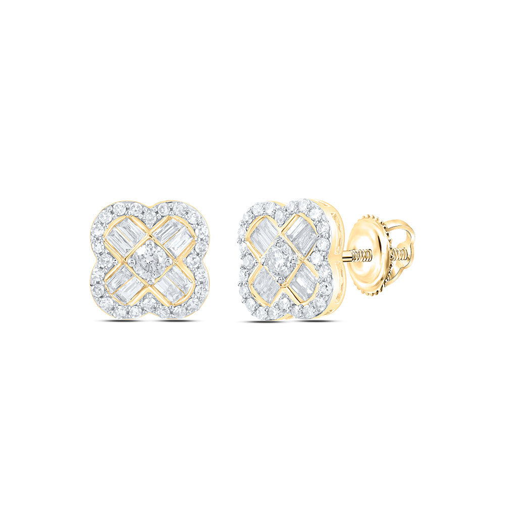 3/4CTW-NAT DIA NK GIFT CLOVER EARRING Daisy Joyeria