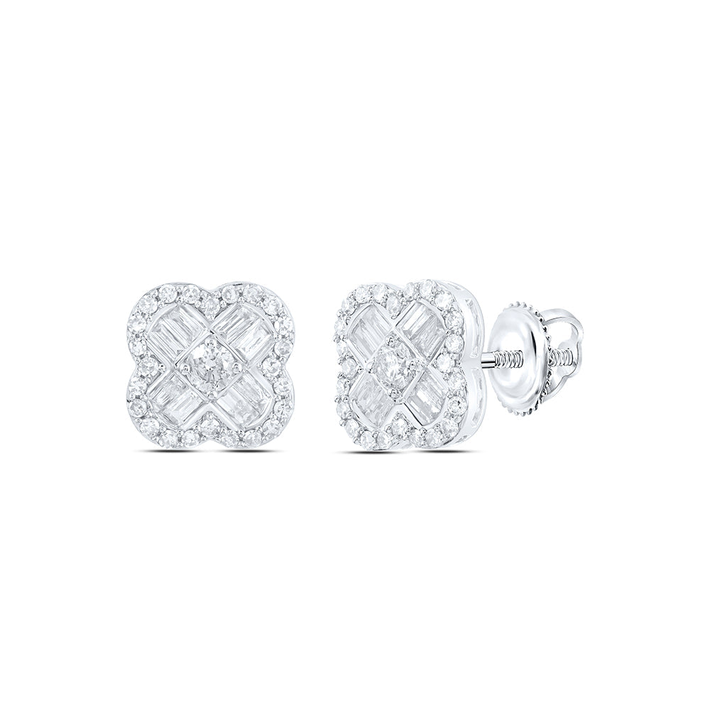 3/4CTW-NAT DIA NK GIFT CLOVER EARRING Daisy Joyeria