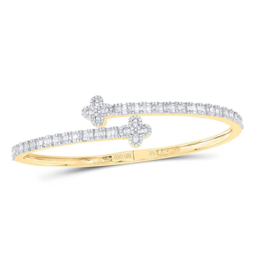 1 5/8CTW-NAT DIA NK CLOVER LADIES BANGLE(55X65MM) Daisy Joyeria