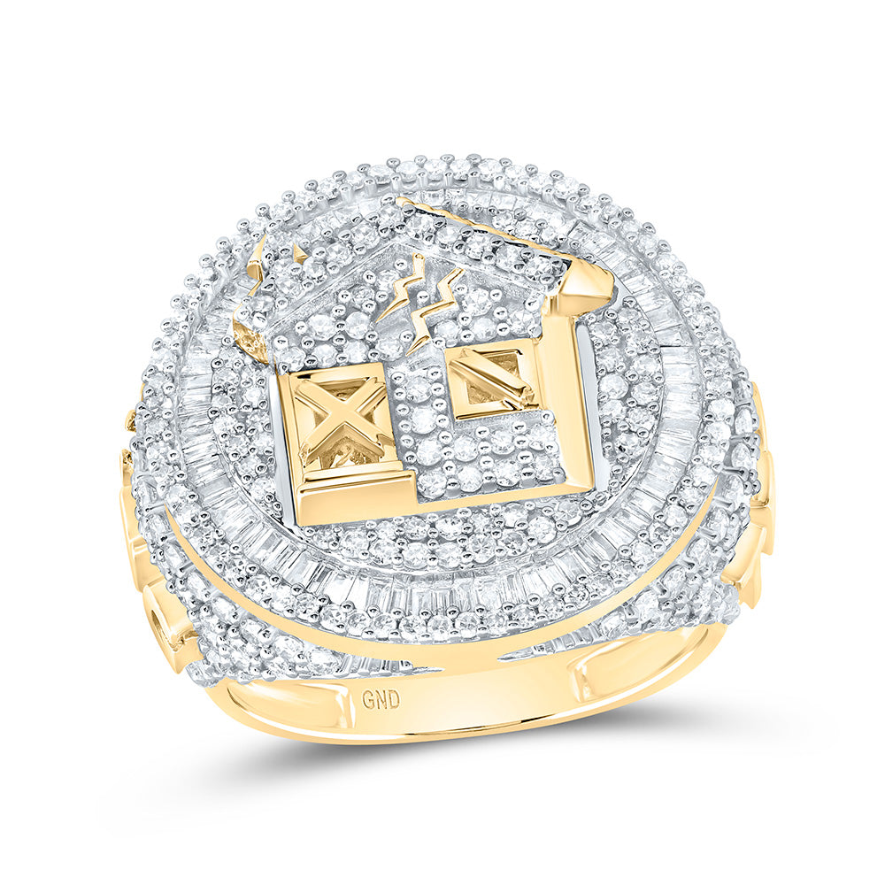 2 7/8CTW-NAT DIA NK TRAP HOUSE MENS RING 10 Daisy Joyeria