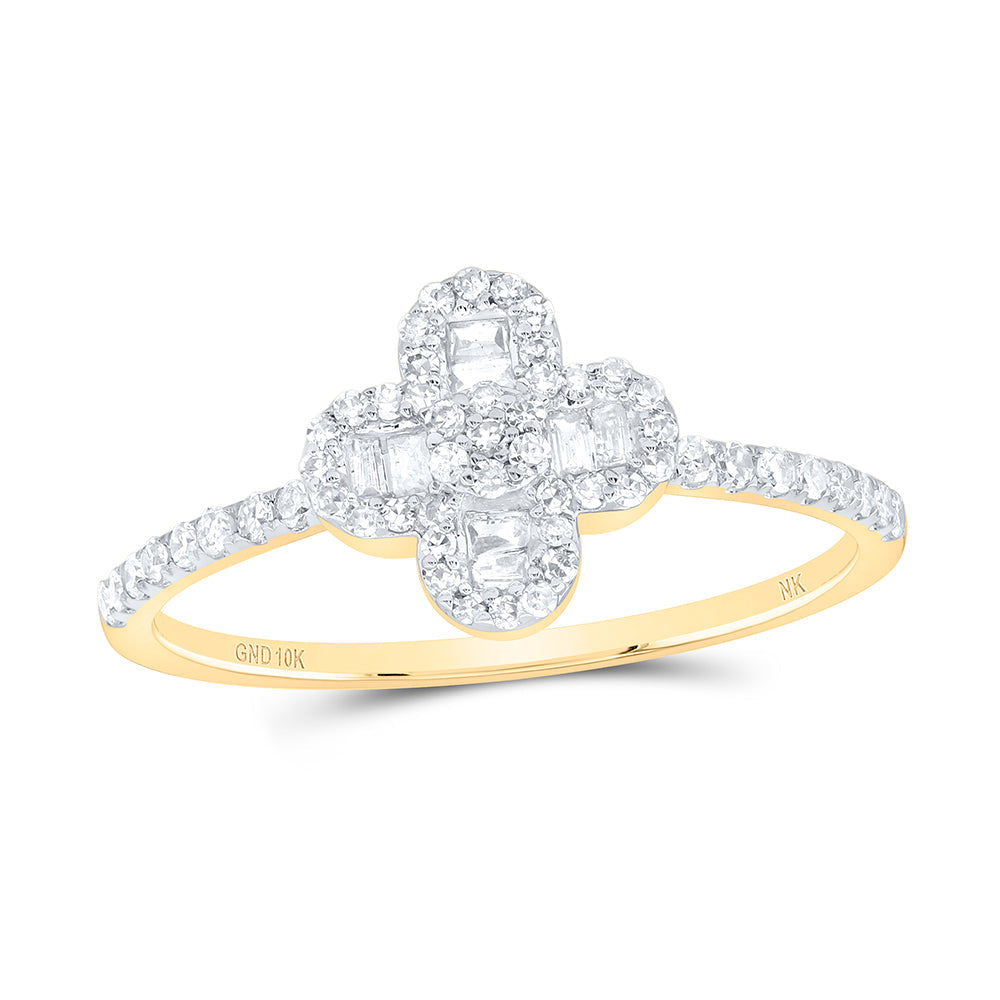 1/3CTW-NAT DIA NK GIFT CLOVER LADIES RING 7 Daisy Joyeria